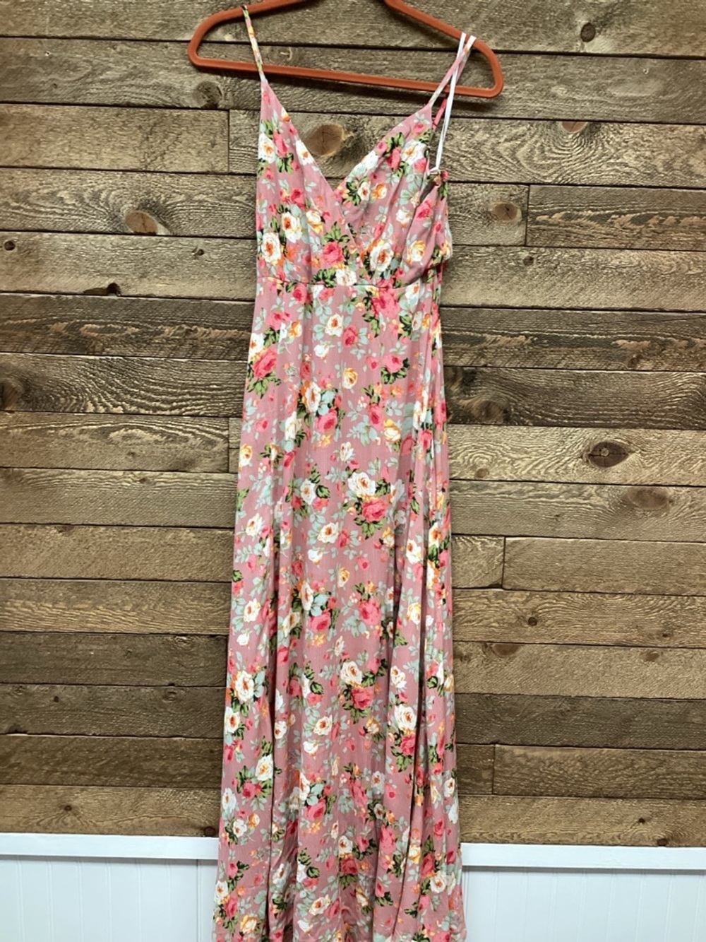Lulus Everlasting Bliss Blush Floral Maxi Dress Size L - Picture 2 of 8